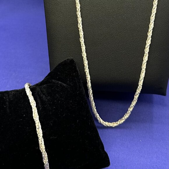 Sterling Silver Italian HCT Diamond Cut Rope Chain 30” Necklace & 8” Bracelet - Picture 1 of 16